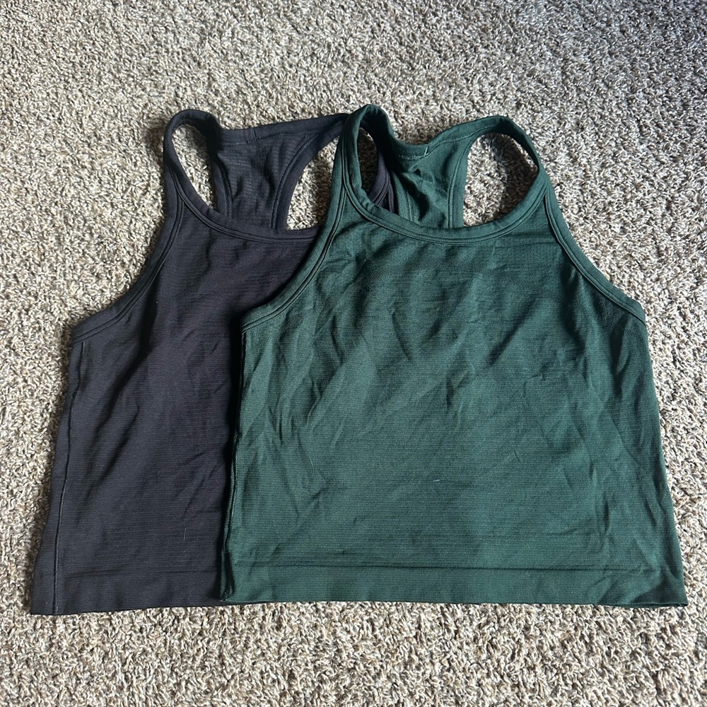 lululemon athletica Racerback Tank Tops in Forest Green and Black